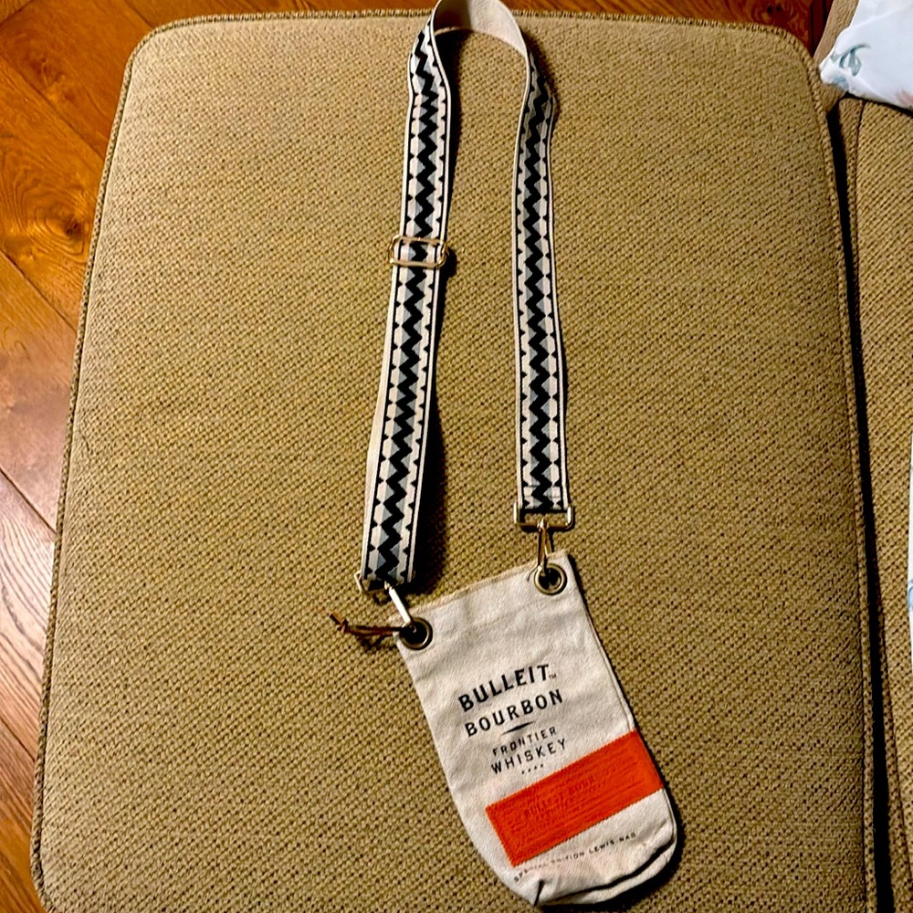 Bulleit Bourbon crossbody purse/water bottle holder